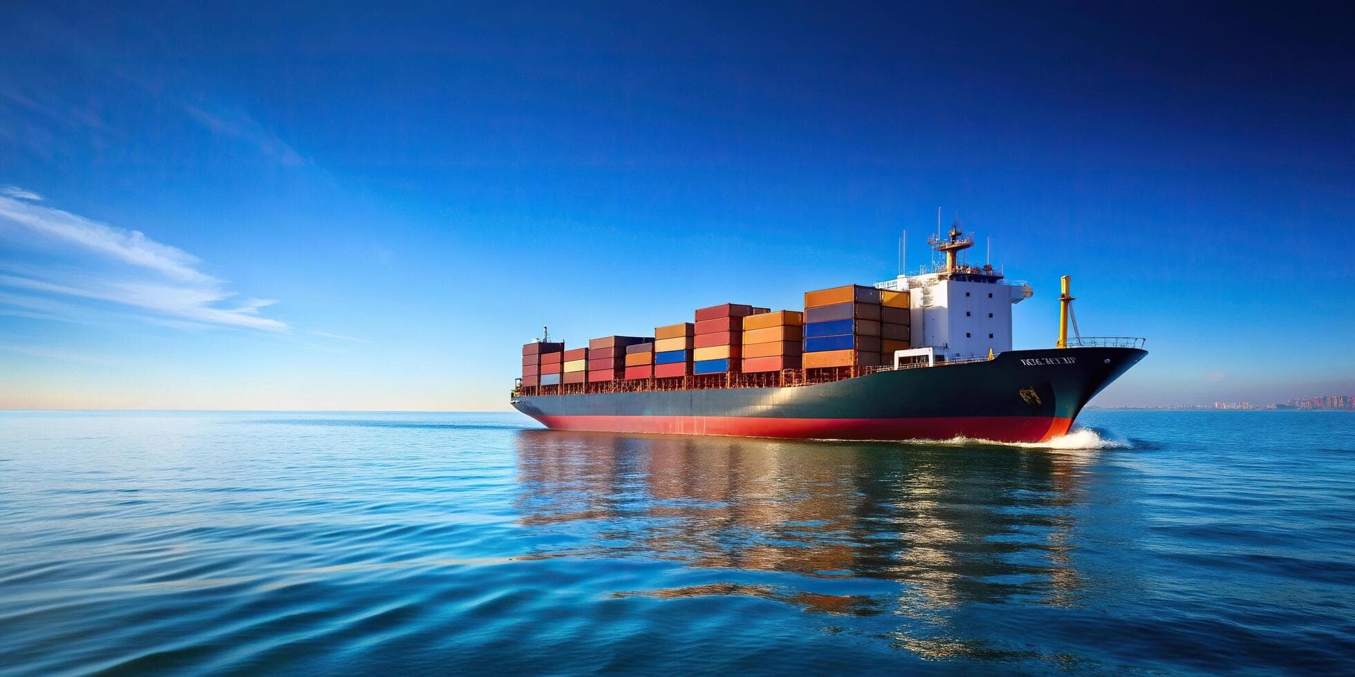 Cargo ship at sea